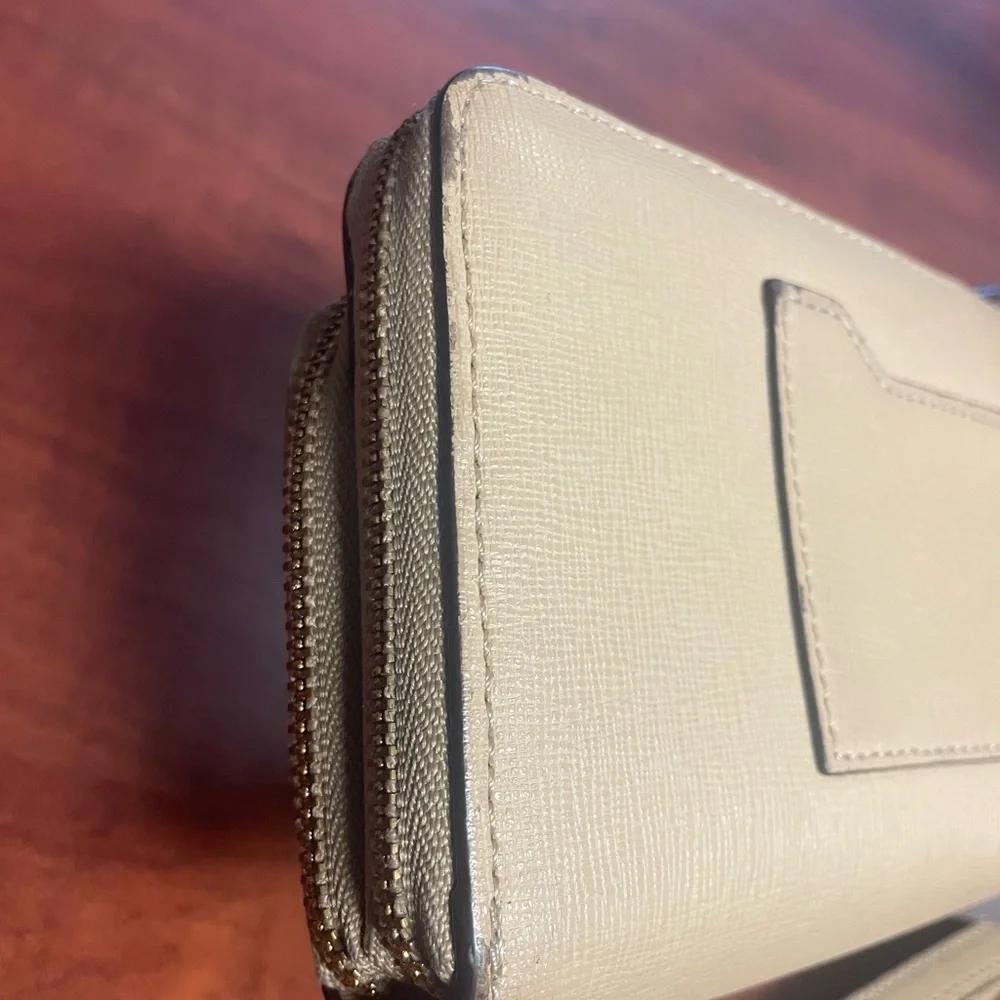 Coach Beige/Tan Zip Wallet Wristlet